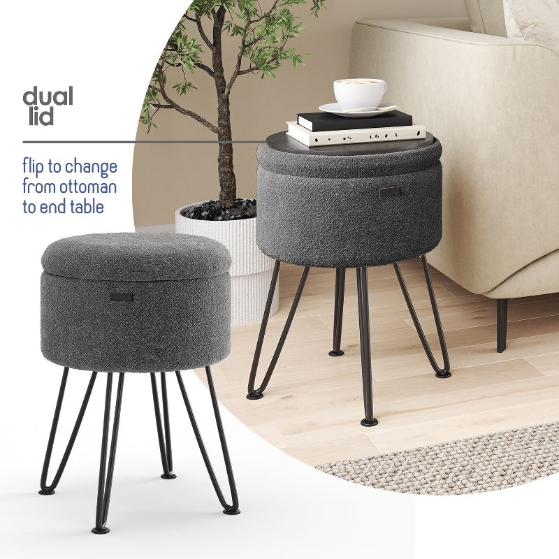 Round Ottoman with Storage