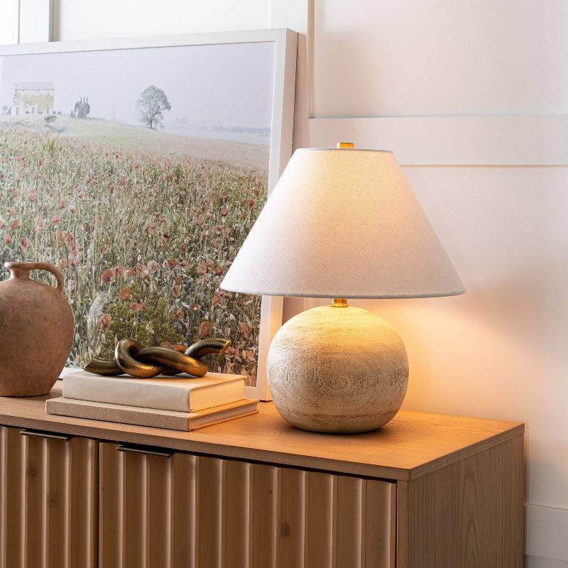 Medium Faux Wood Table Lamp
