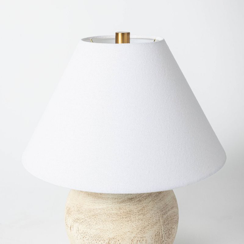 Medium Faux Wood Table Lamp