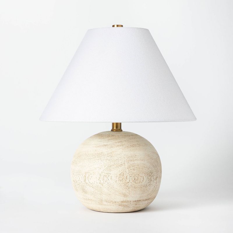 Medium Faux Wood Table Lamp