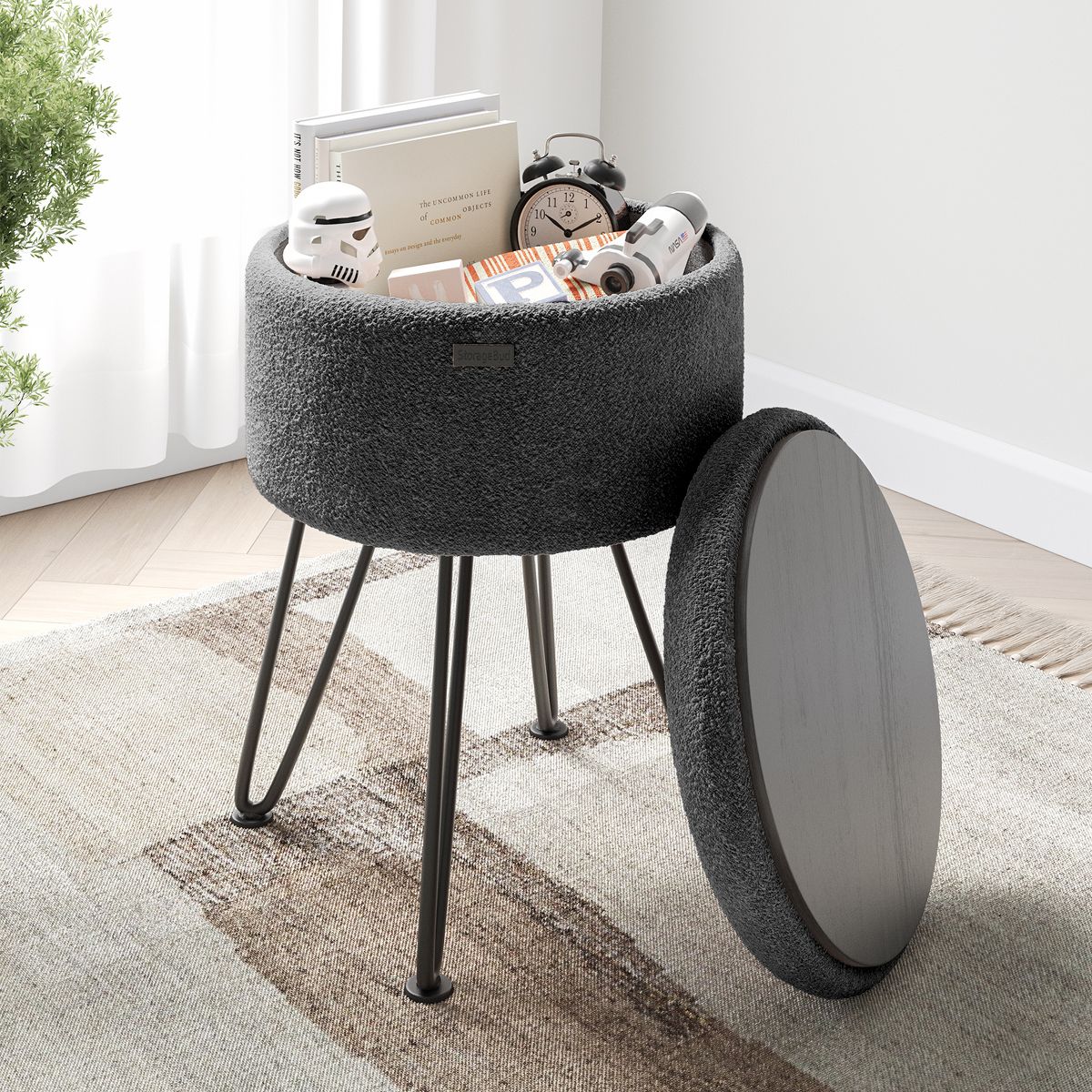 Round Ottoman with Storage