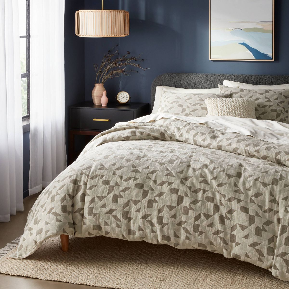 Geo Matelasse Duvet Cover and Sham Set