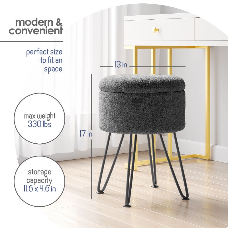 Round Ottoman with Storage